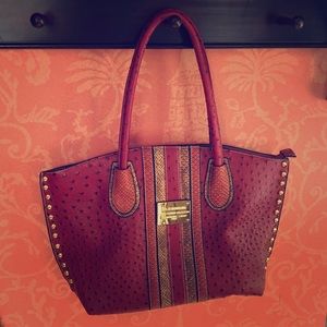 Red animal prints shoulder or tote bag